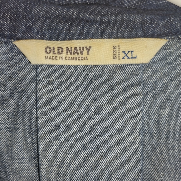 DOUBLE BREASTED DENIM PEA COAT JACKET SIZE XL - Picture 4 of 9